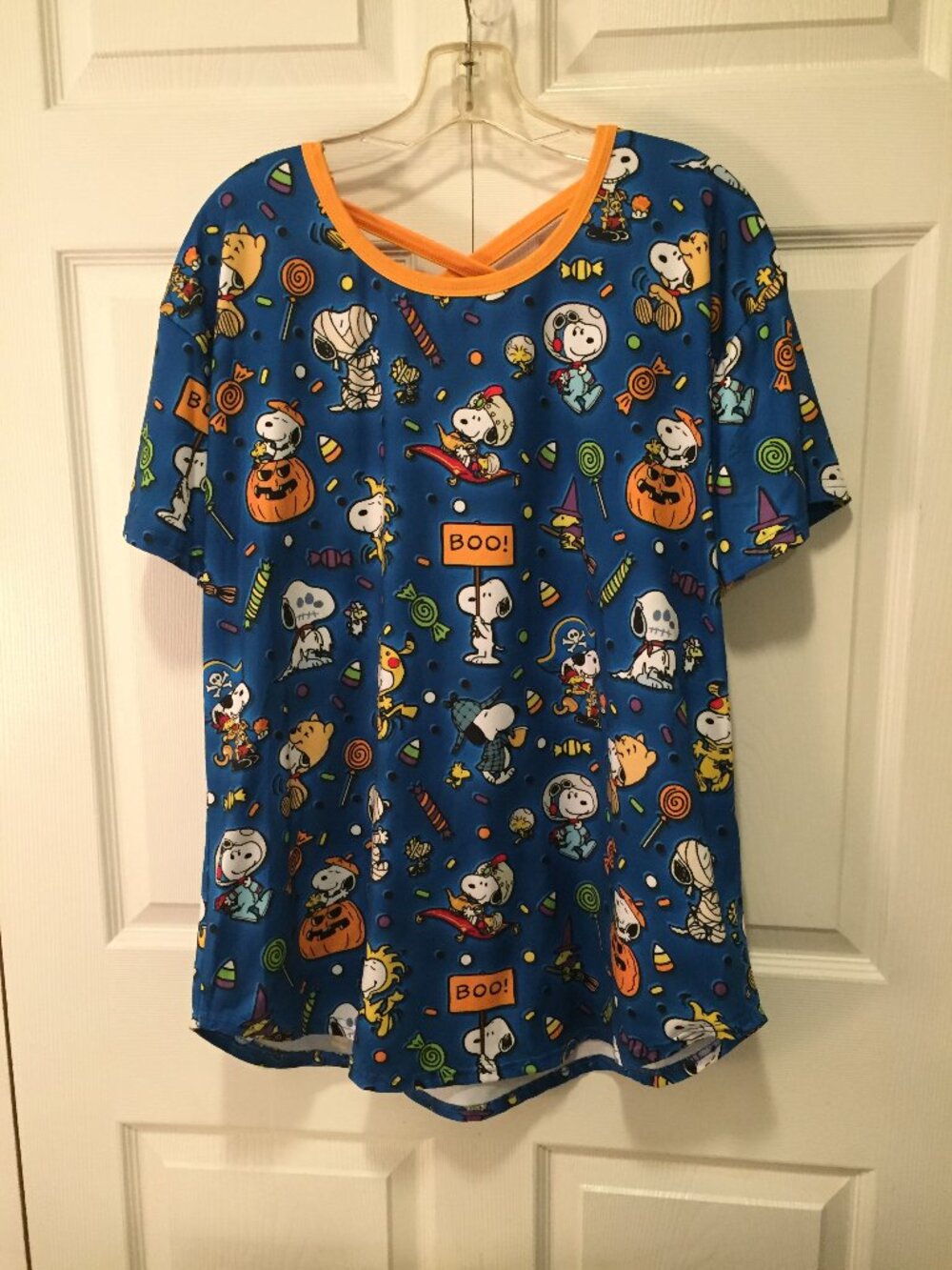 Peanuts Snoopy Halloween Stretch Shirt Women’s Size XL Great Pumpkin EJS Designs